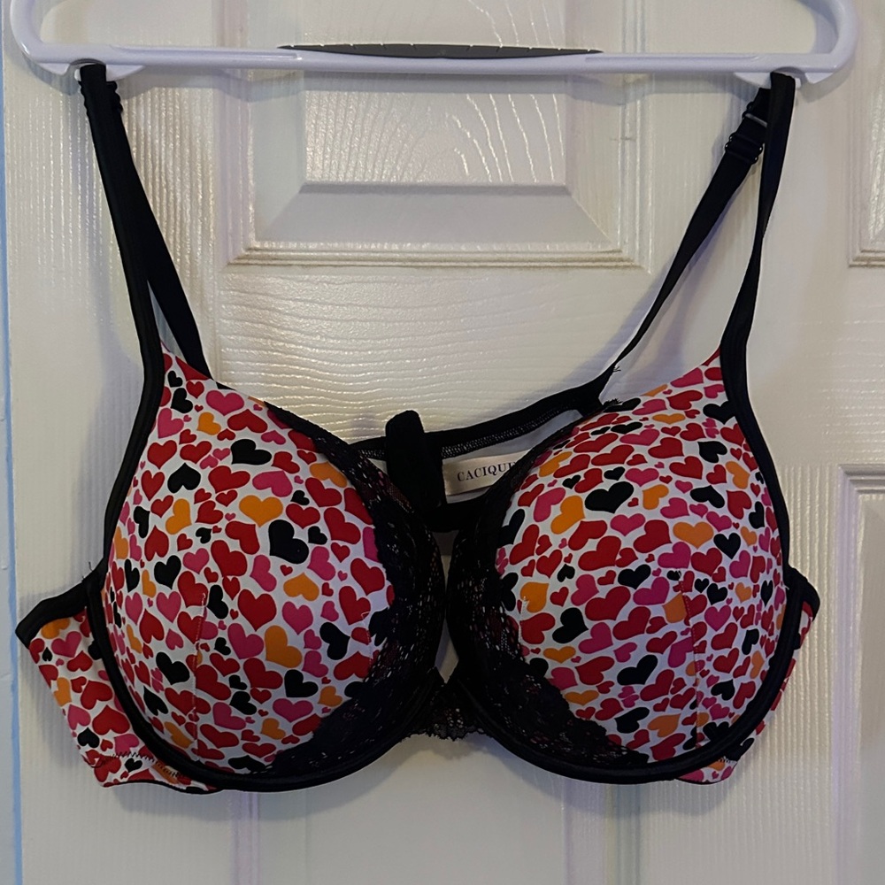 Cacique Multicolor Heart Print Bra - Picture 2 of 2